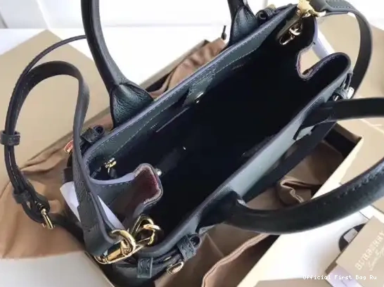 Official First Bag Ru Leather House in Burberry Banner Check and Small The 0529